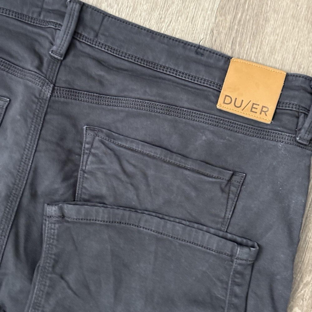 DUER DU/ER Straight Leg Jeans Men's 40x32 Black Stretch Performance Pants
